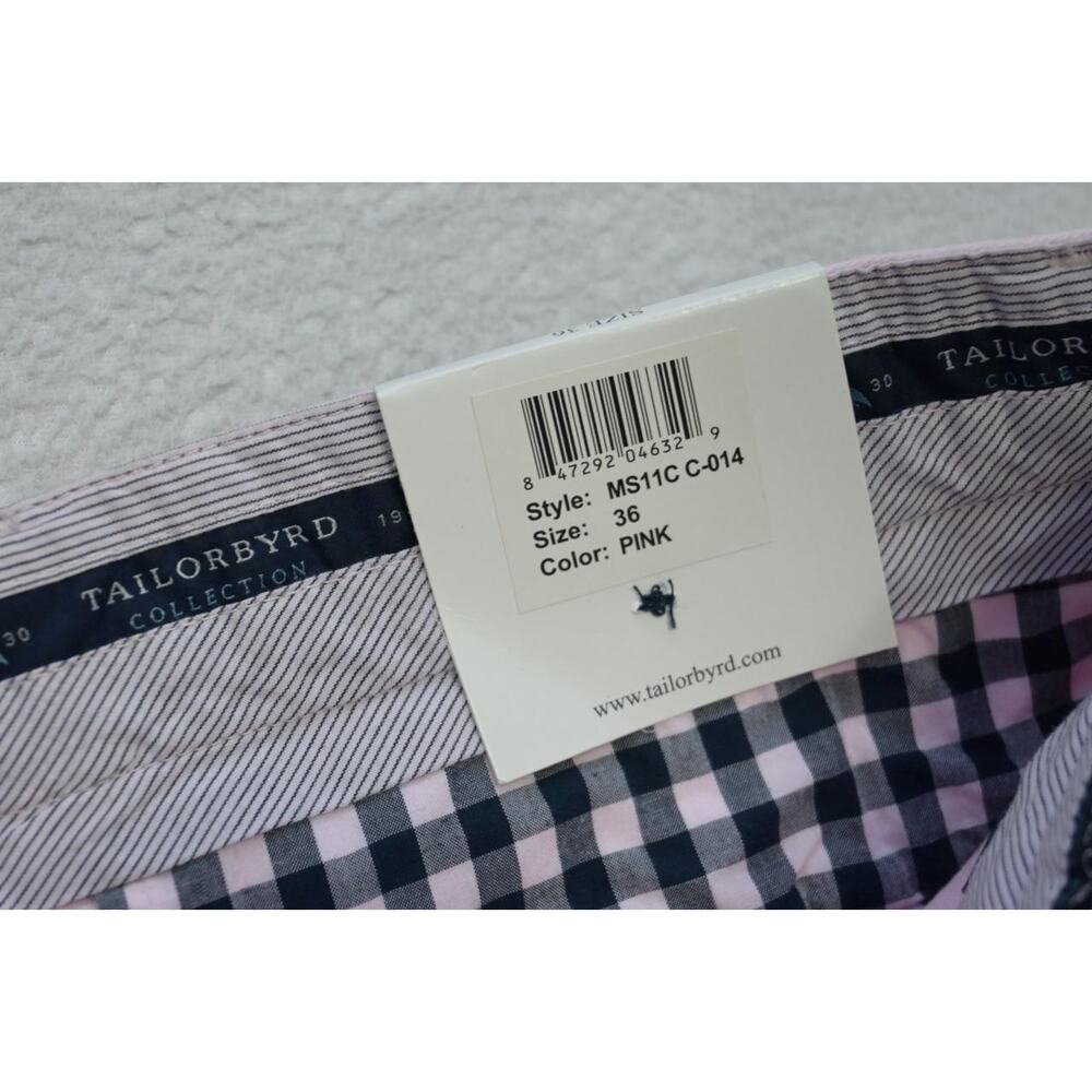 Tailorbyrd Golf Shorts Khaki Chino Pink Flat 7.5" INS Mens Sz 36 NWT - Picture 4 of 6